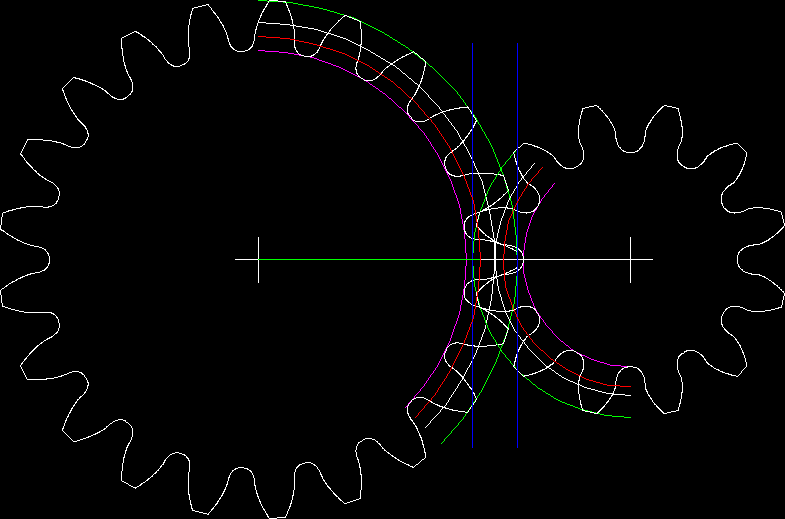 Drawing of spur gear in autocad