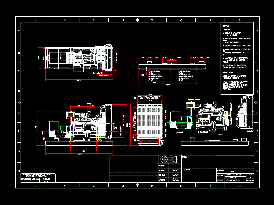 Genset DWG Block for AutoCAD – Designs CAD cable block diagram 