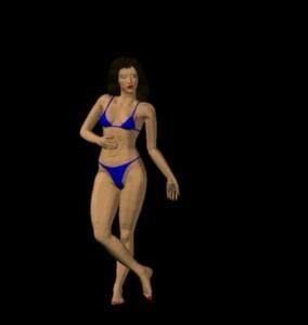 Girl In Swimwear Bikini DWG Block for AutoCAD