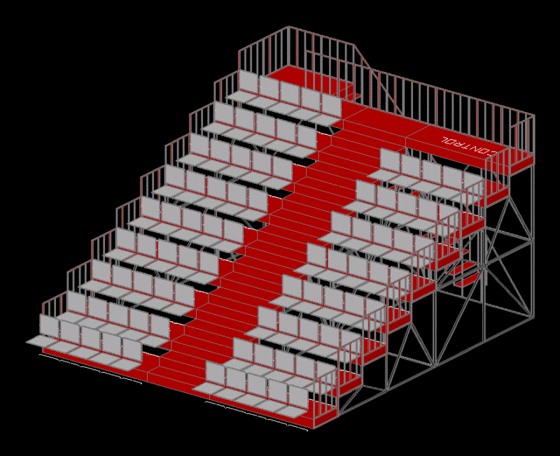 Grandstand Grandstand 3D DWG Model for AutoCAD