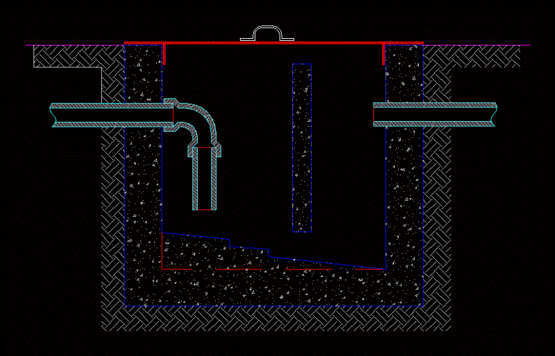 Grease Trap 2D DWG Elevation for AutoCAD