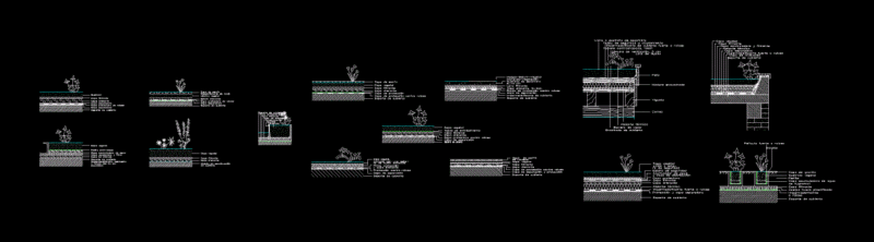 Green Cover DWG Section for AutoCAD