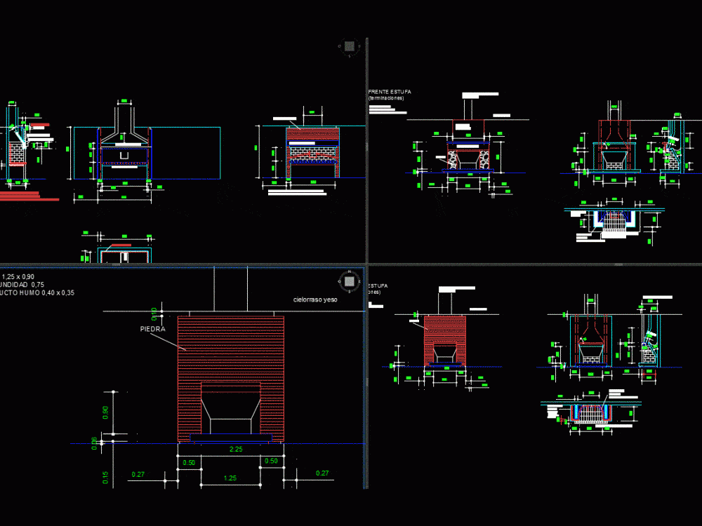 Grill And Fireplace DWG Detail for AutoCAD • Designs CAD