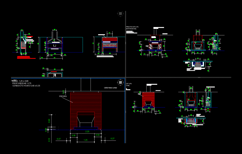 Grill And Fireplace DWG Detail for AutoCAD