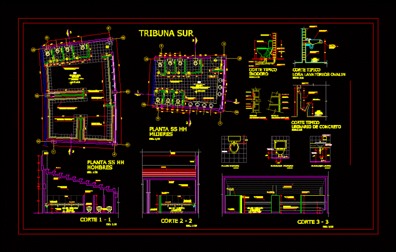Grooming Services – Public Toilet DWG Detail for AutoCAD