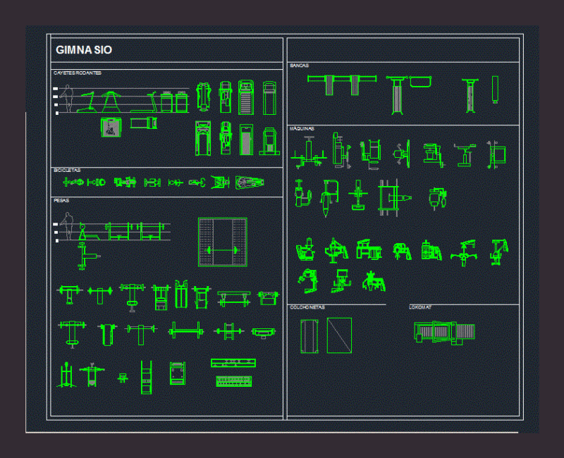 Gym DWG Block for AutoCAD