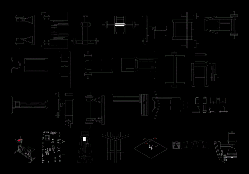 Gym DWG Block for AutoCAD