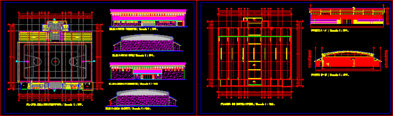 Gym DWG Section for AutoCAD