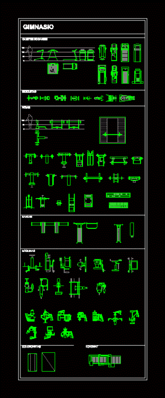 Gym Equipment DWG Block for AutoCAD