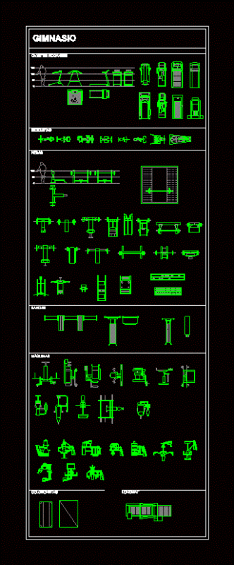 Gym Furniture DWG Block for AutoCAD