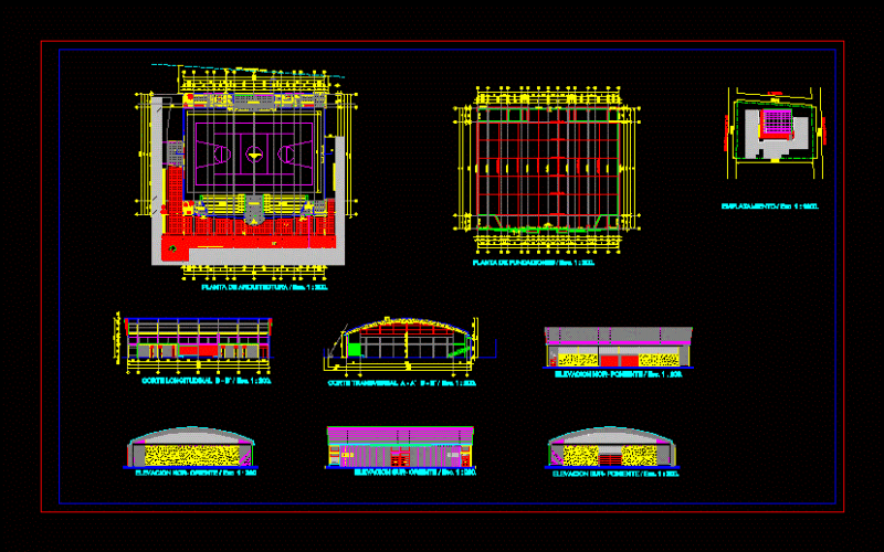 Gymnasium DWG Block for AutoCAD