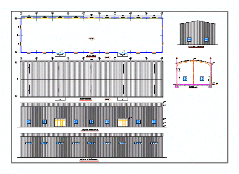 Hangar DWG Block for AutoCAD