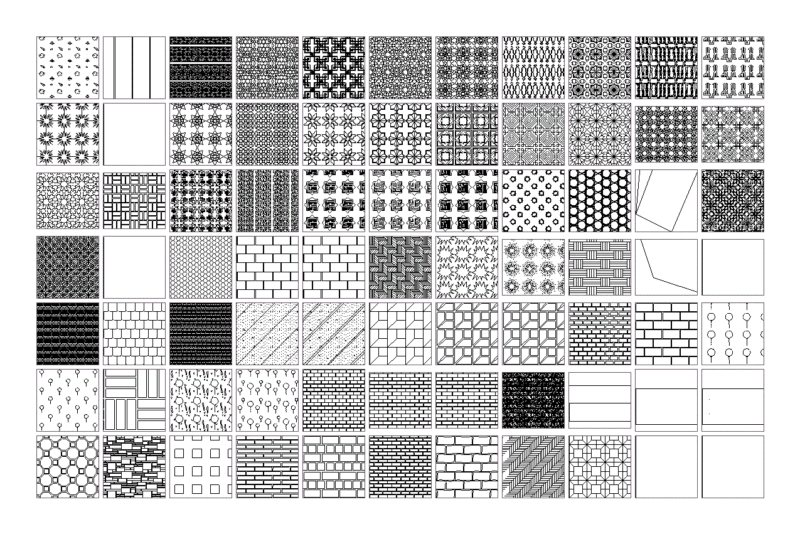 Hatch Pack DWG Block for AutoCAD