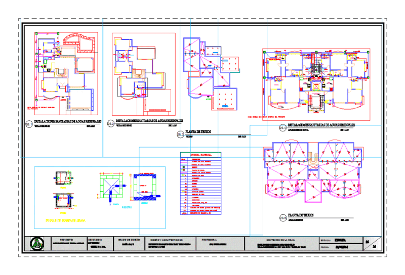Health Facilities Villas Wastewater DWG Block for AutoCAD