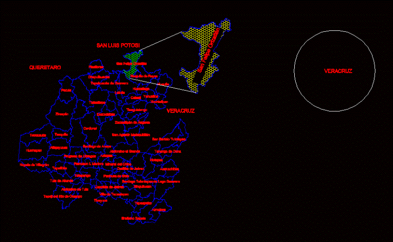 Hidalgo Mex State Map DWG Block for AutoCAD