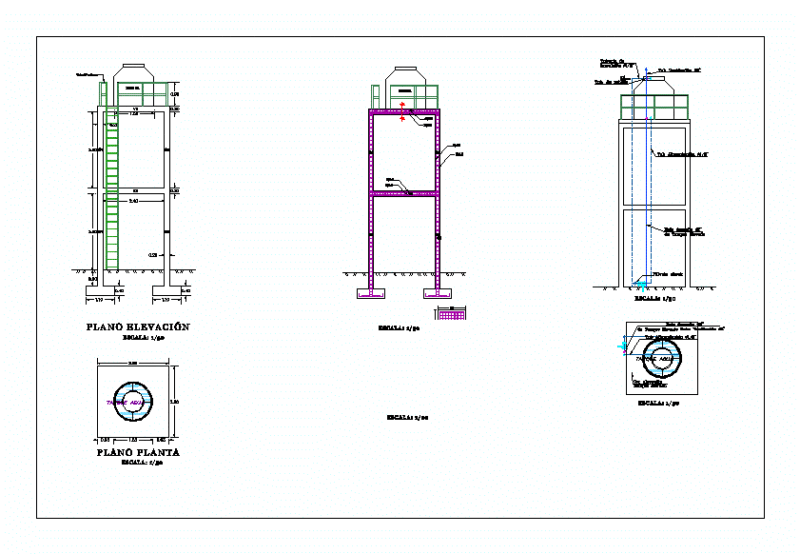 High Tank DWG Block for AutoCAD