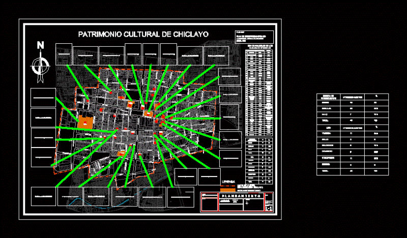 Historical Monuments Map DWG Block for AutoCAD