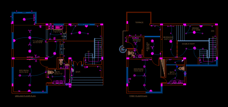 Home Electrical DWG Block for AutoCAD