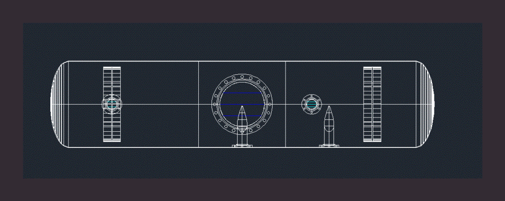 Horizontal Tank DWG Block for AutoCAD