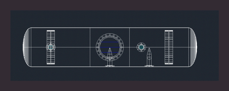 Horizontal Tank DWG Block for AutoCAD
