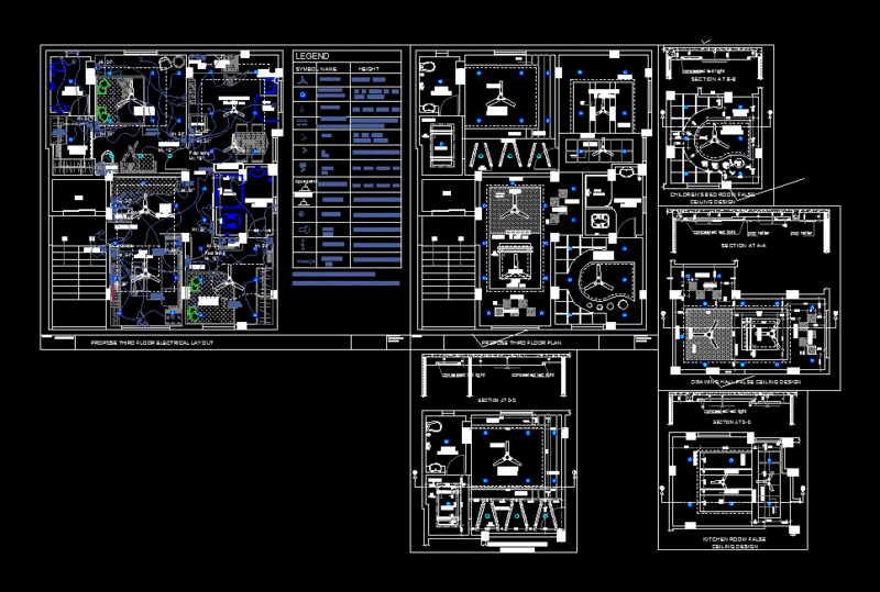 House Design False Ceiling DWG Block for AutoCAD