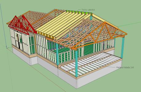 House Frame Structure Ballom 3D SKP Model for SketchUp