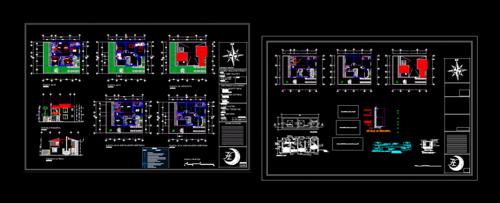 House Two Floors DWG Block for AutoCAD