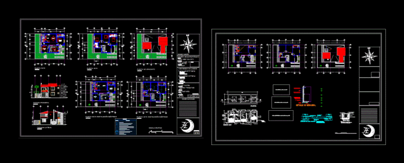 House Two Floors DWG Block for AutoCAD