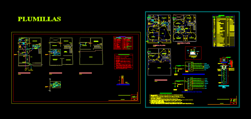 Houses – Water And Electricity DWG Detail for AutoCAD