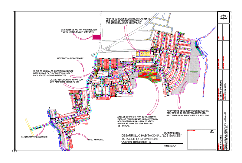 Housing Development Subdivision DWG Block for AutoCAD