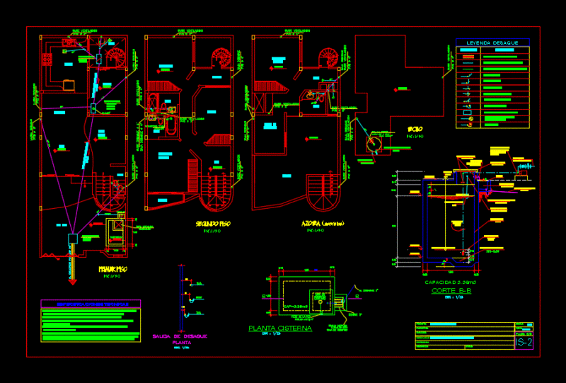 Housing Facilities 3 Levels DWG Plan for AutoCAD