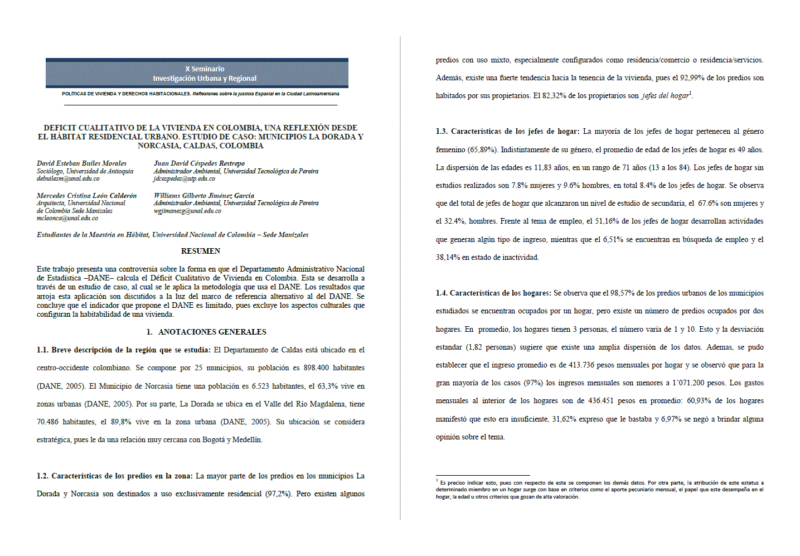 Housing In Colombia; PDF (Document)