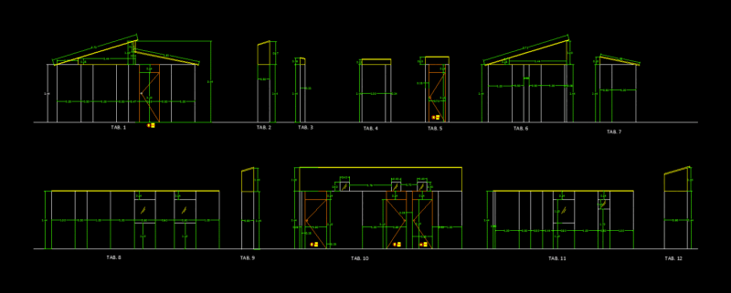 Wood Panel Partition Housing Architectural Plans and Structural