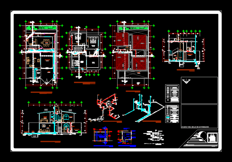 Housing Two Levels DWG Block for AutoCAD