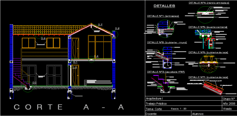 Housing Two Plants – Section DWG Section for AutoCAD