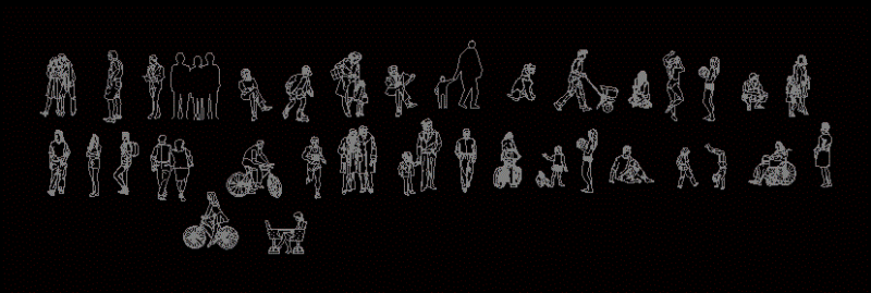 Humans DWG Block for AutoCAD