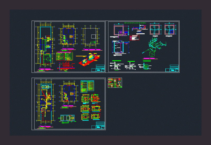 Hydraulic Plant; Det Inst Tank; Sewage Plant And Details DWG Detail for AutoCAD