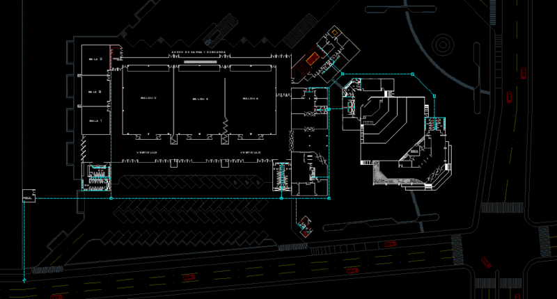 Hydraulics Exhibition Center DWG Block for AutoCAD