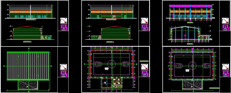 Indoor Basketball Field DWG Block for AutoCAD