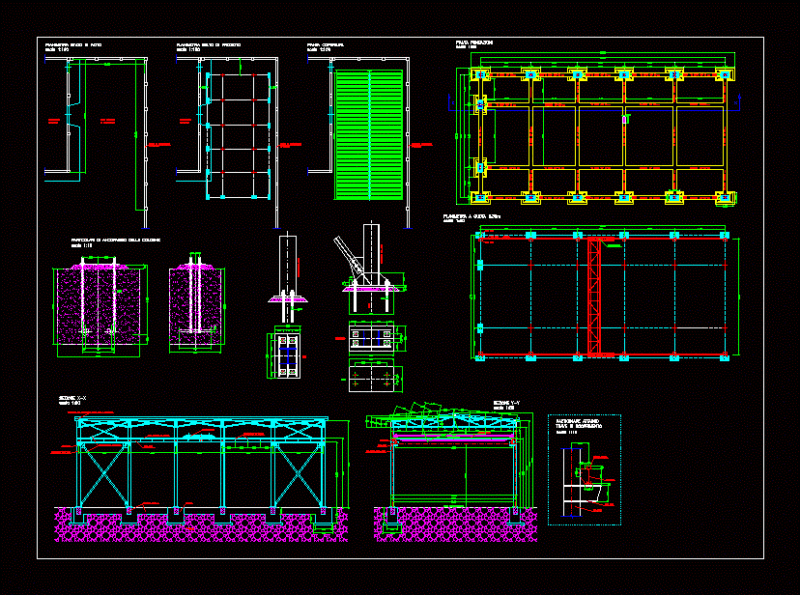 Industrial Hangar DWG Section for AutoCAD