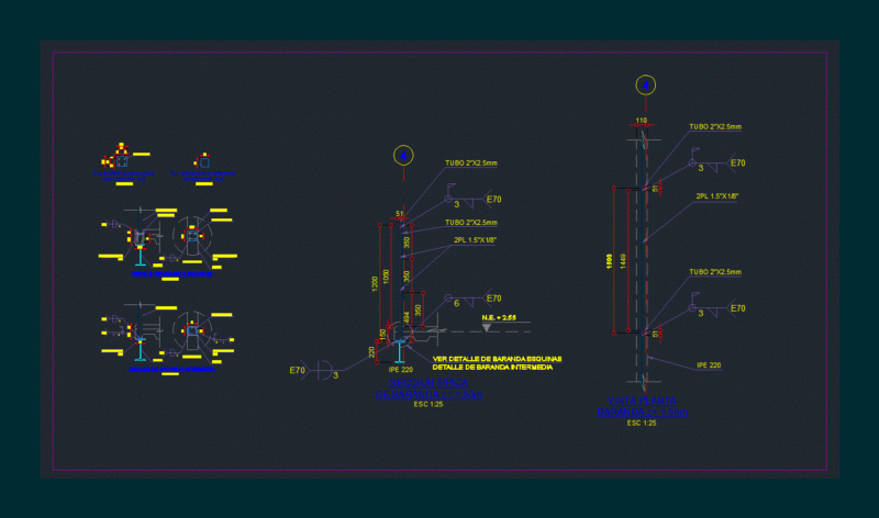 Ipe Metal Rail Detail DWG Detail for AutoCAD