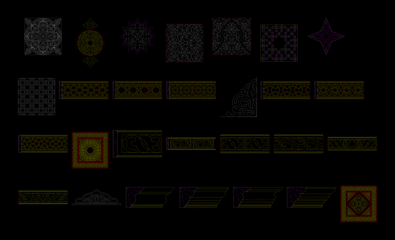 Islamic Patterns 2D DWG Elevation for AutoCAD