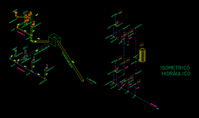 Isometric Health DWG Block for AutoCAD