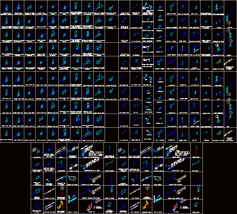 Isometric Piping Accesories Symbols DWG Block for AutoCAD 