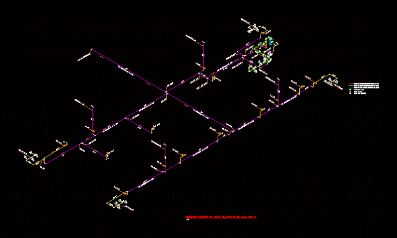 Isometric White Water DWG Block for AutoCAD