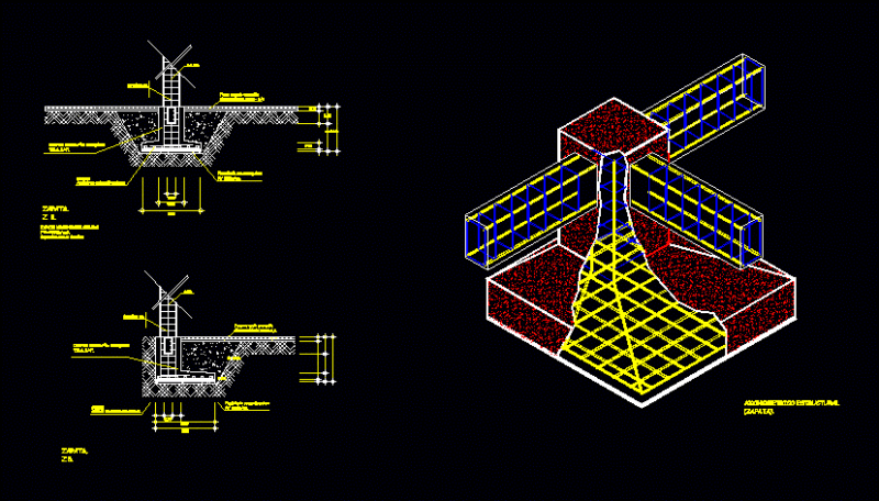 Isometric Zapata DWG Block for AutoCAD