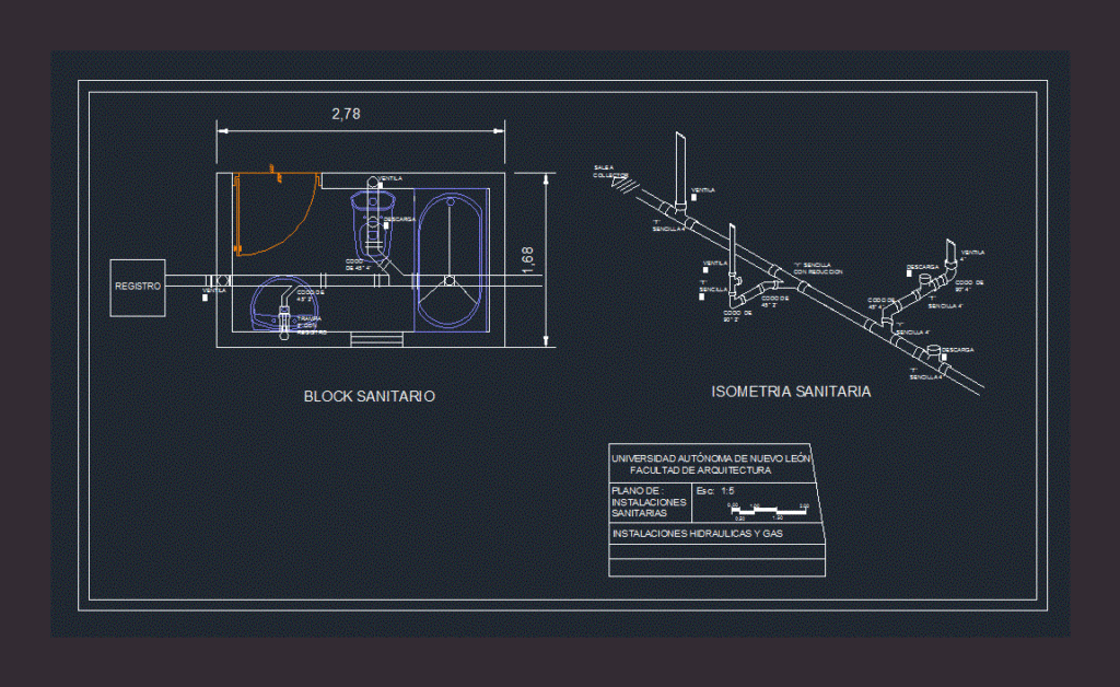 Isometry Ins Bath DWG Block for AutoCAD