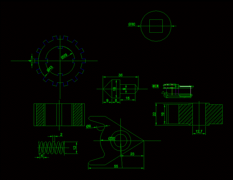 Key Rache DWG Block for AutoCAD