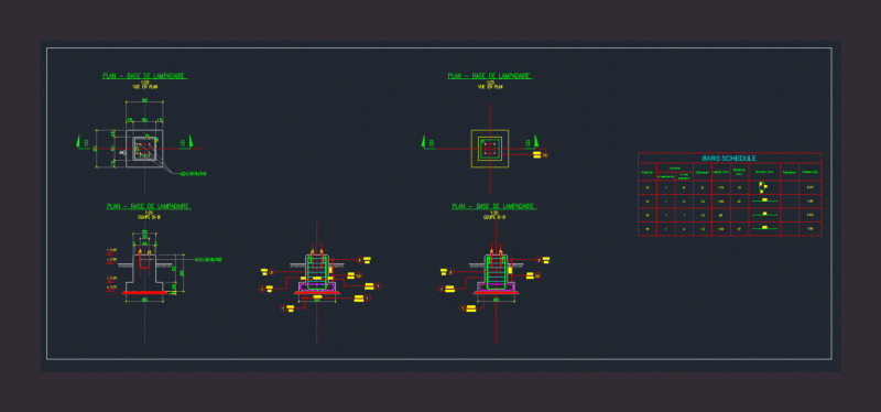 Lampadaires Foundation DWG Detail for AutoCAD