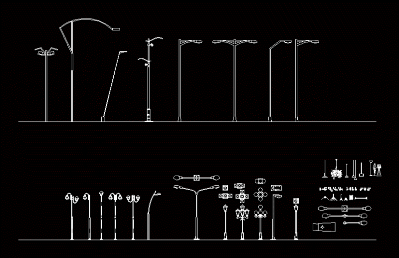 Lanterns 2D DWG Elevation for AutoCAD